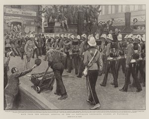 Retour du Soudan, arrivée du 1er bataillon des Grenadier Guards à Waterloo